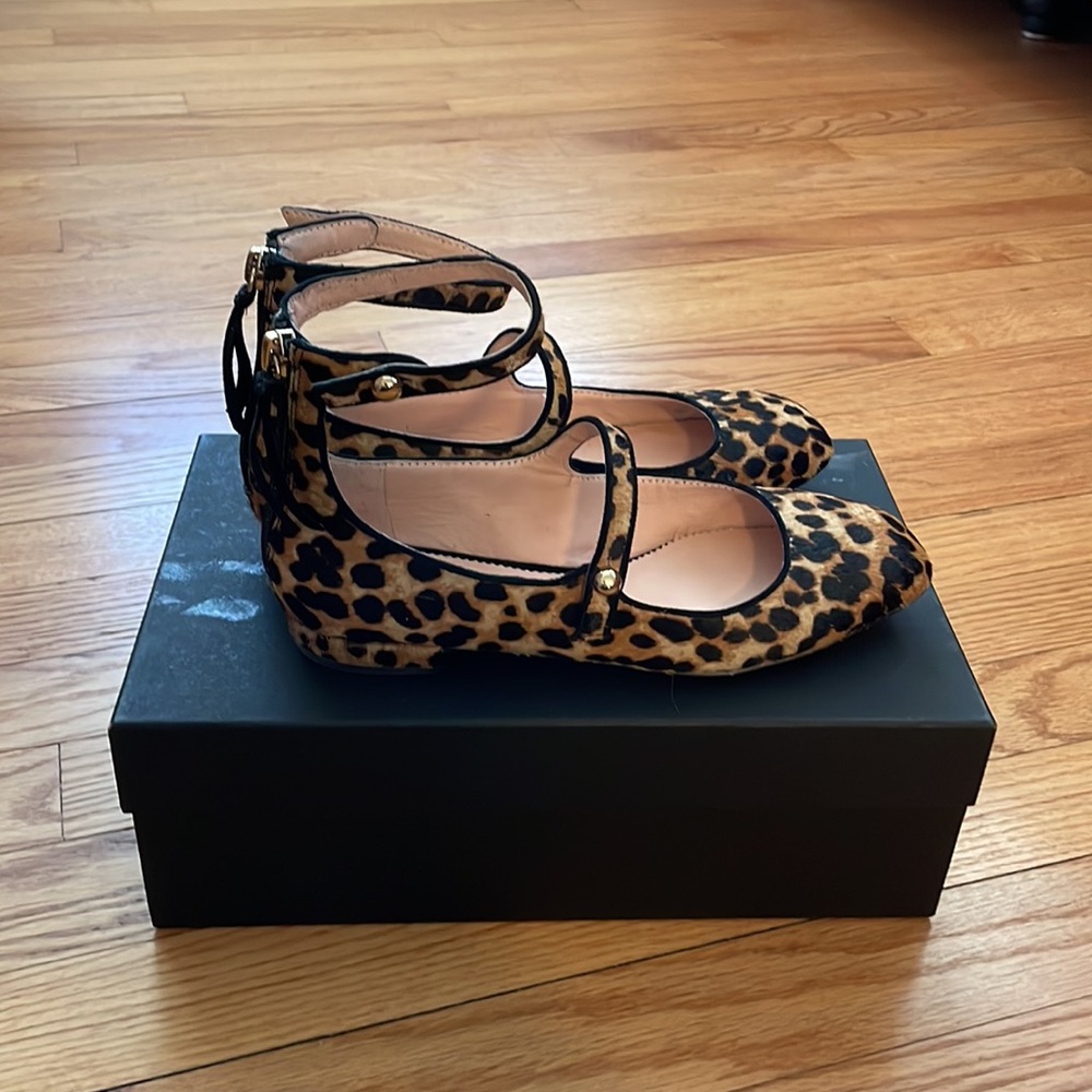 Euc J. Crew Sally Ballet With Straps In Calf Hair View 3